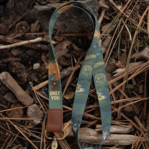 Smokey Bear Neck Lanyard - Only You Forest Fire Prevention Keychain, Outdoor Camping Gift, Nature Inspired, Vintage Style National Park Gear
