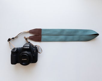 Blue Camera Strap | Deep Sea | Photography Accessories | Minimalist Modern | Simple Solid color | Vegan Leather | Crossbody