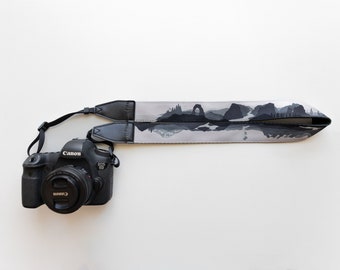 Parks in Black and White Camera Strap, 11 National Parks, Vegan Leather, Photography Accessories, Gift for Nature Lover or Traveler