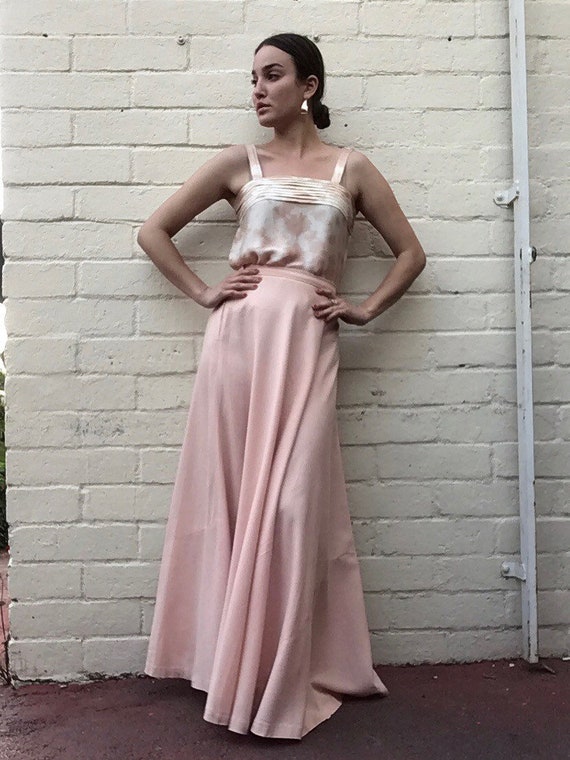 Gorgeous bias cut vintage circa 1940s flowy pink b