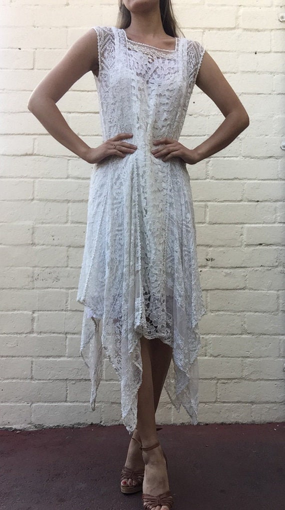 French lace crochet wedding dress 20's 1920's / Ba