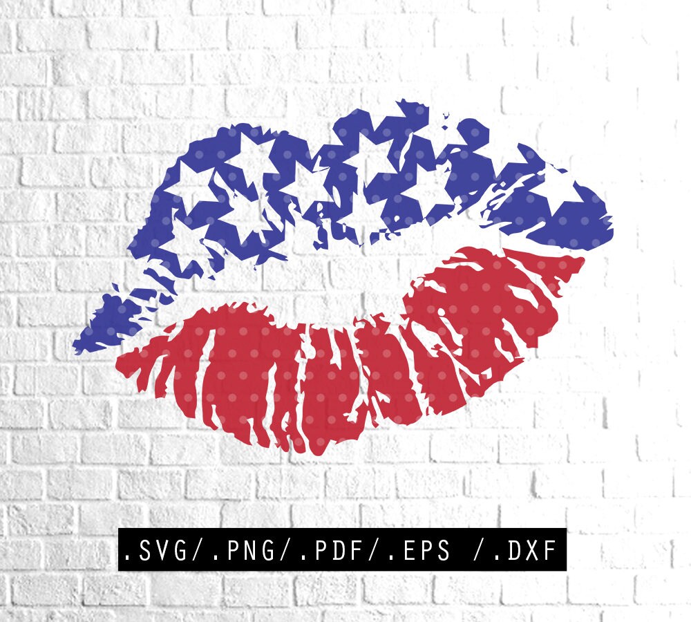 Download Lip Lips american flag SVG Clipart Cut Files Silhouette ...