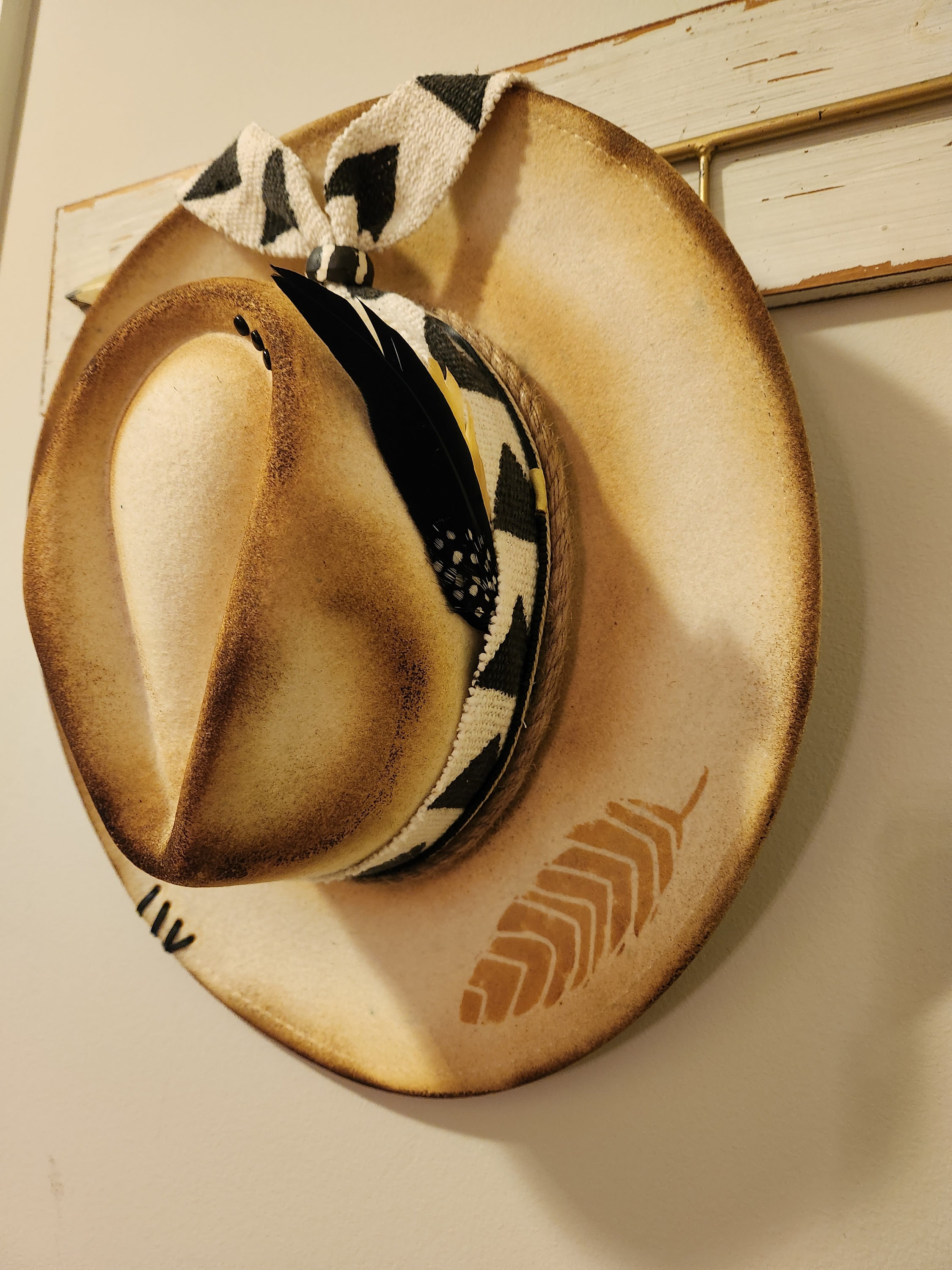 Custom Wool Fedora/wrancher/cowboy Hat With Flair- TOASTED  display picture 3