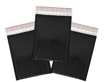 50 BLACK 8.5X11 METALLIC Bubble Mailer Self Seal Adhesive Heavy Duty Envelopes Protective Padded Wrap Shipping Mailer Paper Sturdy