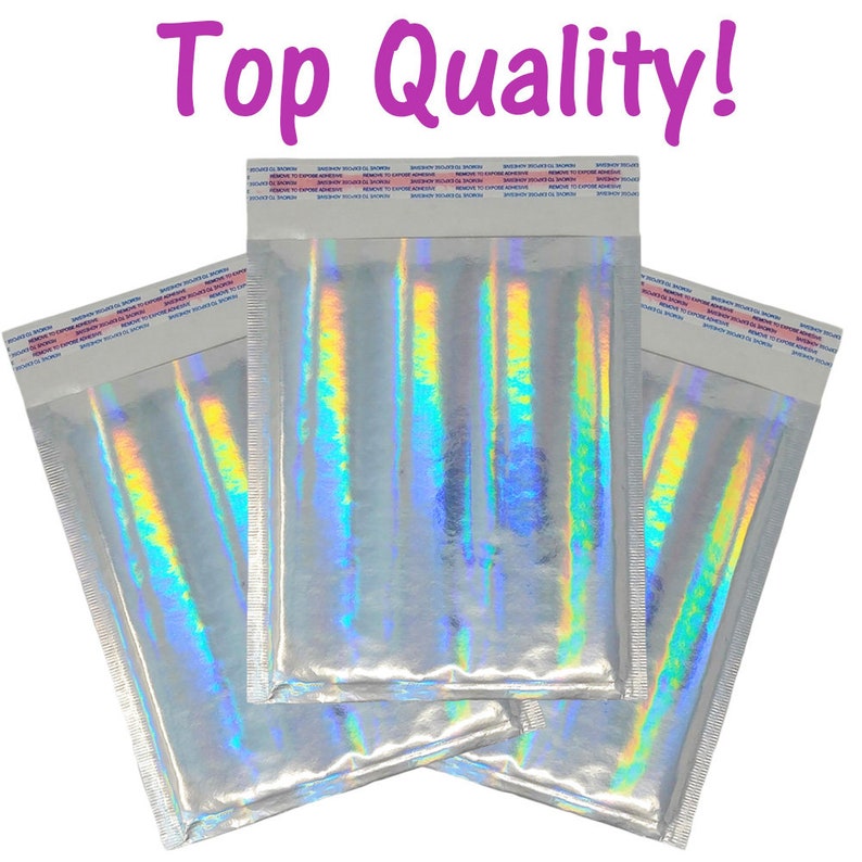 70 Pack 8x12 Pink and Hologram Metallic Bubble Mailers Etsy
