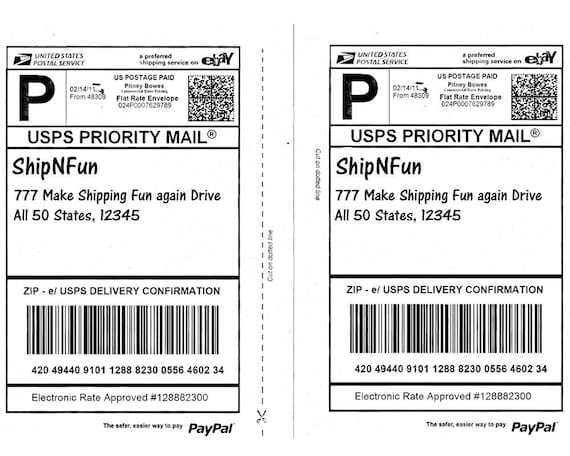 200 Shipping Labels Top Quality Jam Free, 2 Labels per Sheet for  Stamps.com, Paypal, USPS, Fedex, UPS Mailing Half-page Mailing Labels 