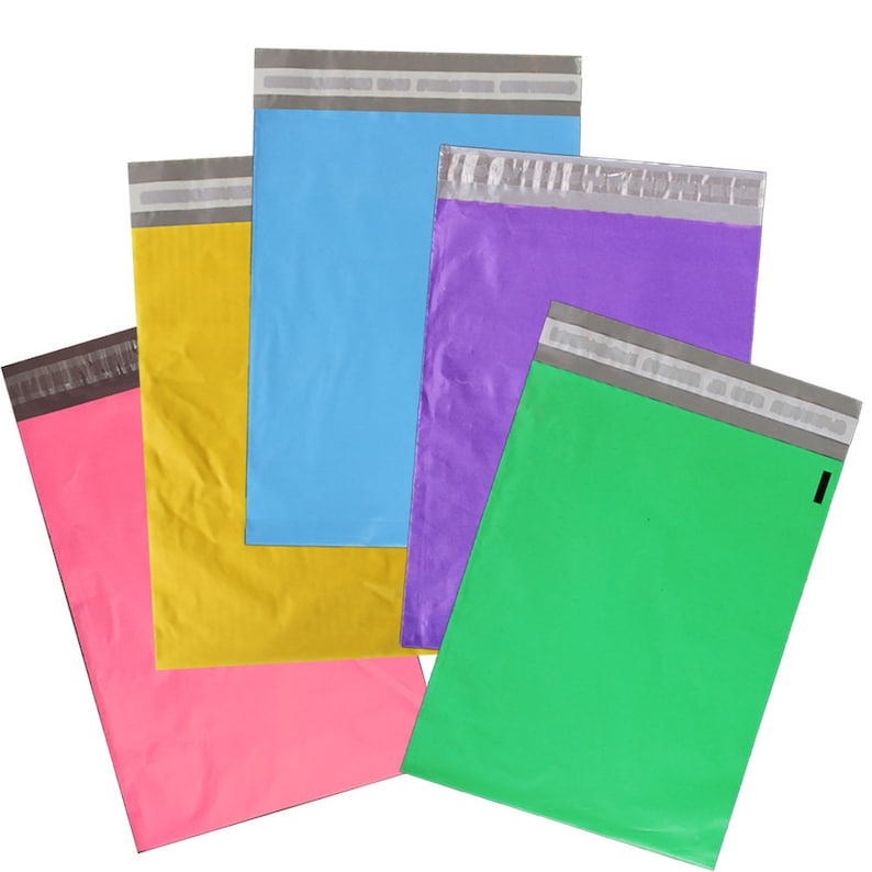 100 Pack 6x9 Colored Flat Poly Mailers Self Sealing Adhesive Etsy