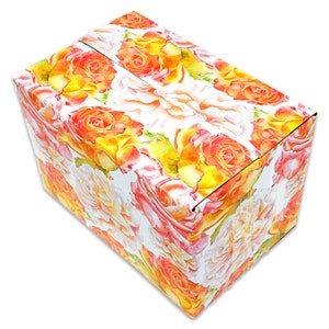 7 Pack 6x4x4" Cajas de Diseñador de Flor Rosa, Reciclables, Reutilizables Cajas Favorecedores De Favor para Regalos, Papel de Cartón de fiesta 32 libras Caja de prueba