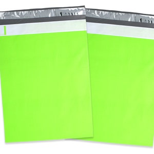10x13 Inch Candy Apple Neon Lime Green Design Self Scelling Mailing Sacs d’expédition, Belle Bleu, Blanc Plat Auto Enveloppes d’étanchéité, USPS
