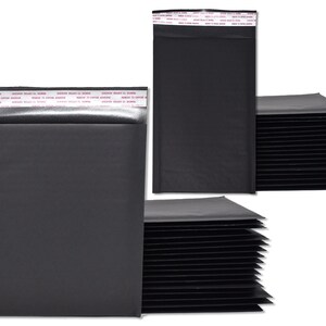 ¡Sobres publicitarios de burbujas Kraft mate negro 4x8, 6x10! Sobres acolchados coloridos de calidad única, bolsas postales acolchadas para envío con sello y cáscara