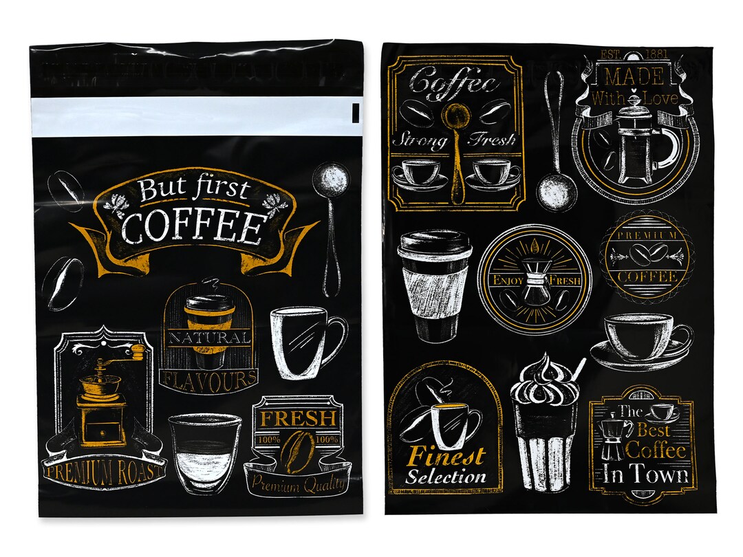 10x13 Inch Coffee Designer Mailers, Designer Self Sealing Shipping Mail