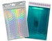 100 pack 4x8' Holographic and/or Teal Combo Metallic Bubble Mailers, Padded Self Sealing Shipping Envelopes, Size #000 Shiny Reflective 