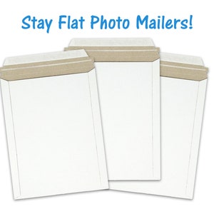 10er-Pack 6x8 ""flach bleibende Mailer, hochwertige weiße starre Mailer, 5x7 Foto bleiben flach, selbstklebende Aufreißlasche Kraftkarton starker Versandversand."