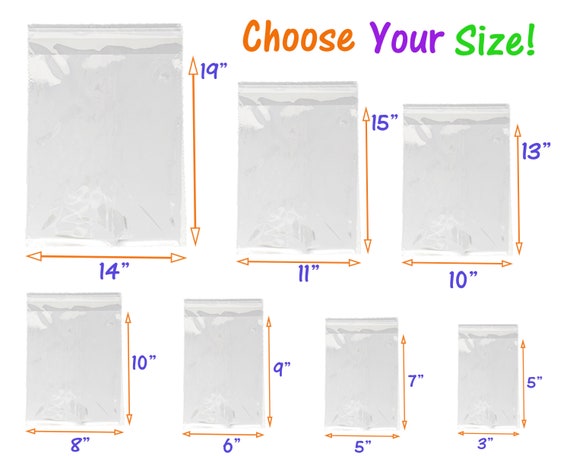 7 Sizes Crystal Clear Self Seal Transparent Plastic Cellophane