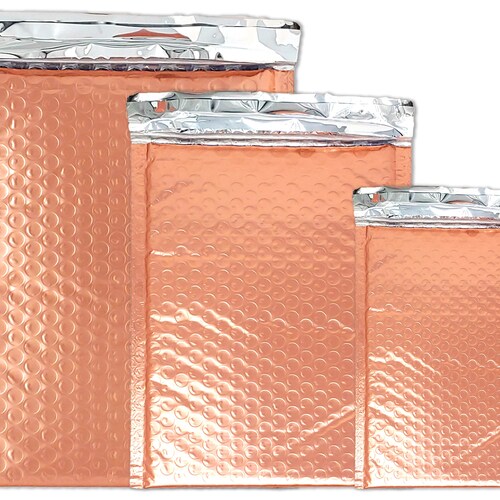 Buste Imbottite Olografiche Metallizzate 4x8 – Sunset Peach Bubble, Spedizione, ShipNFun - Foto 3