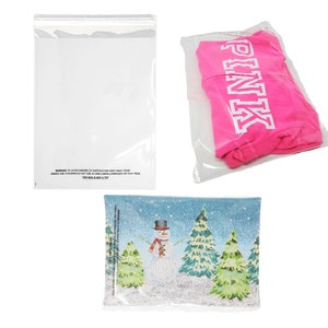 7 Sizes Crystal Clear Self Seal Transparent Plastic Cellophane Poly Bags, Cookies, Candy, Gifts, Merchandise, Tshirts, Storage Bags 1.5 Mil image 3
