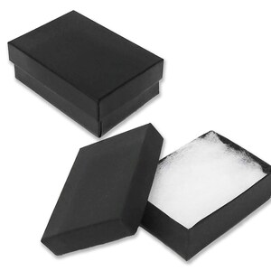 20 cajas de presentación para joyas rellenas de algodón de color negro mate de 3,25" x 2,25" x 1", cajas de papel para exhibiciones de regalos, cajas de almacenamiento para anillos, alfileres y aretes