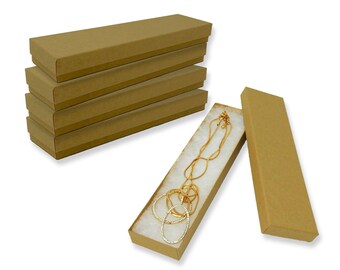 RJ Displays 20 Pack Brown Kraft Cardboard Jewelry Gift Boxes With Cotton Filling - 3.25" X 2.25" X 1" - View #10