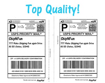 100 Shipping Labels - Top Quality Jam Free, 2 Labels per Sheet for Stamps.com, PayPal, USPS, Fedex, UPS Mailing Half-Page Mailing Labels