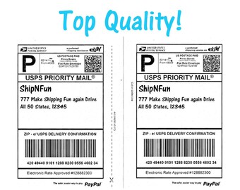 25, 50, 100, 200 Shipping Labels - Top Quality Jam Free, 2 Labels per Sheet Mailing Address Labels, USPS, Fedex, UPS Approved Half Page