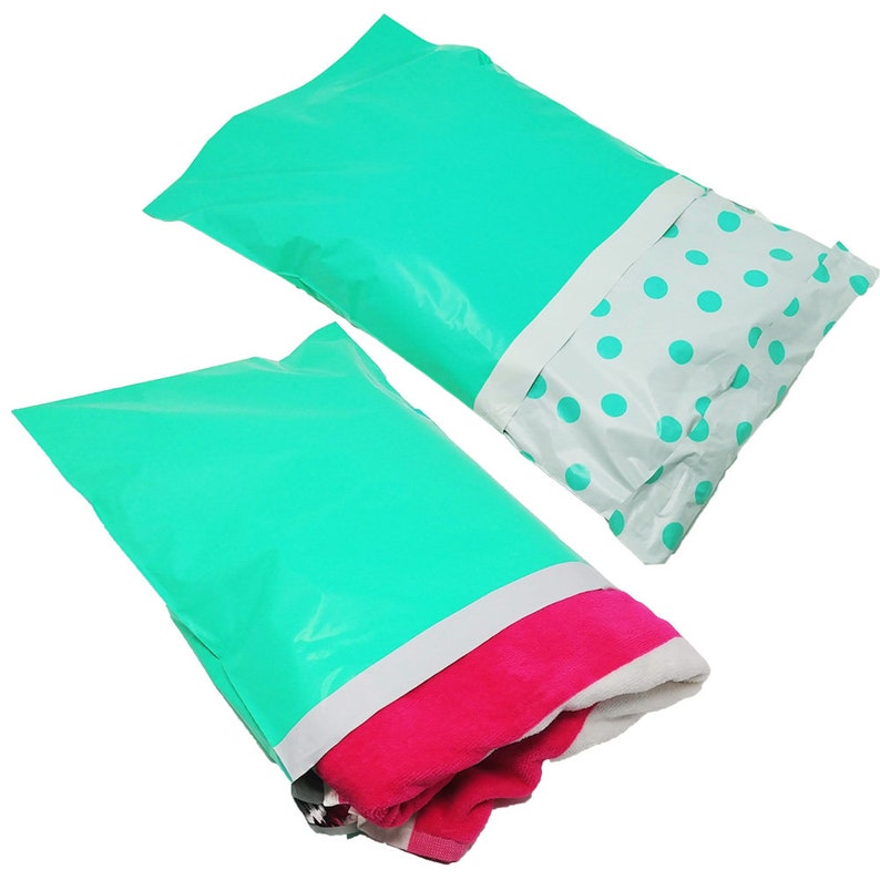 12x15.5 Shipping Bags 100 Pack 12x15.5 Poly Mailers Self Sealing Adhesive USPS Approved with Inner lining Pink Purple /& Sea Green Teal