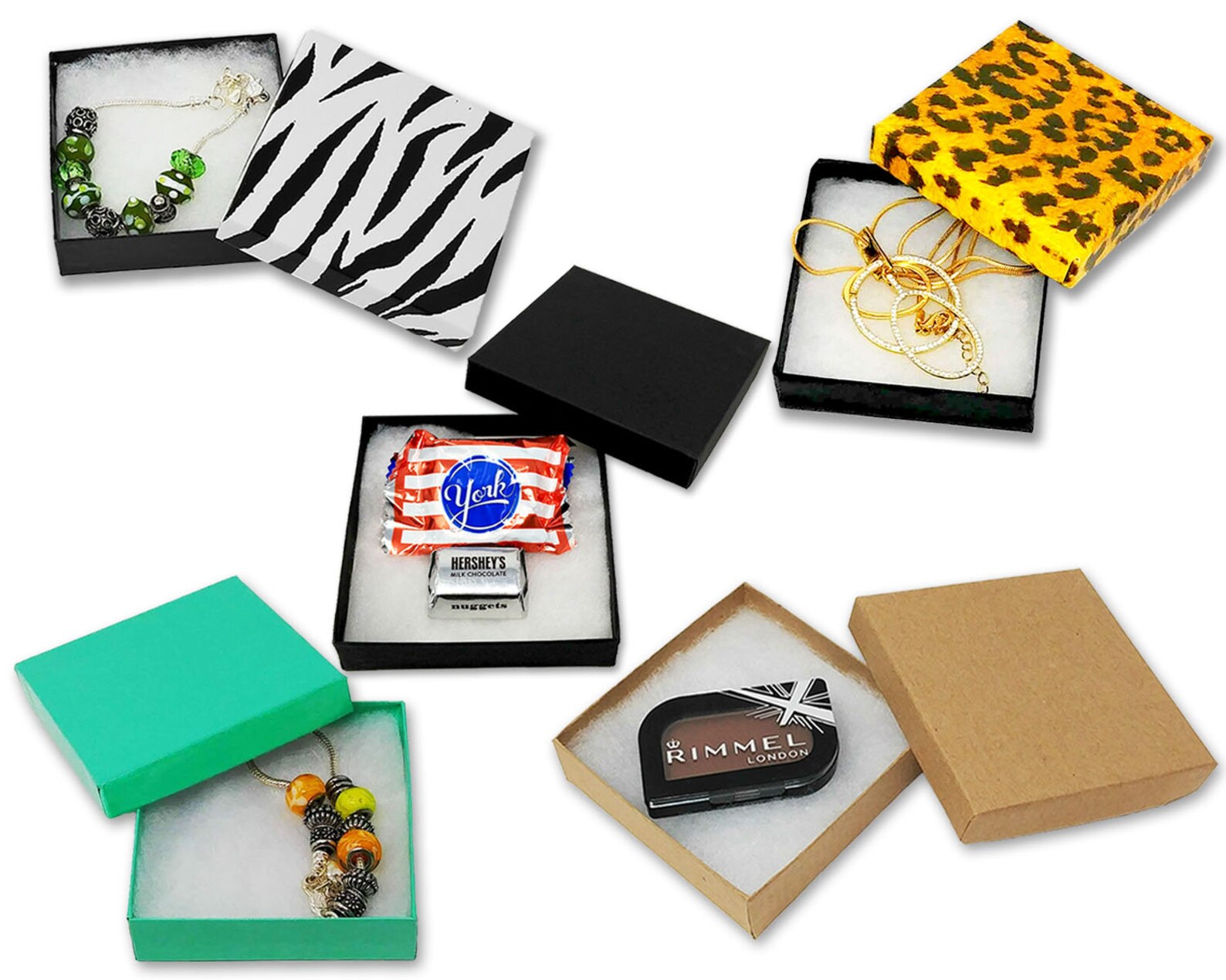 50 Pack 3.5x3.5x1 Cotton Filled Jewelry Gift Boxes Etsy