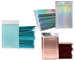 4x8' Holographic, Aqua Ice Blue,  Sunset Peach Metallic Bubble Mailers Combo, Padded Shipping Envelopes, 4x7.25 Size Shiny Reflective Mailer 