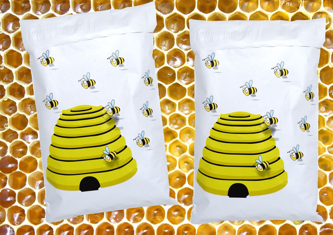 6x9 Honey Bee Flat Poly Mailers, Cute Self Sealing Adhesive Shipping