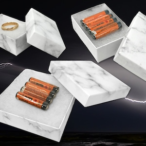 Caixas de joias cheias de algodão de mármore grego exibem apresentação para presentes artesanato anel, pulseiras, branco, preto 3 tamanhos 3x2x1, 2,5x1,5x1 3x3x1