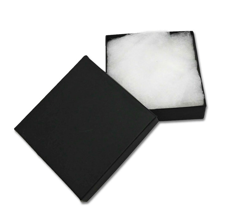 10 Pack Matte Black 3.5x3.5x1 Cotton Filled Jewelry Boxes Etsy