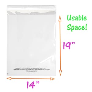 7 Sizes Crystal Clear Self Seal Transparent Plastic Cellophane Poly Bags, Cookies, Candy, Gifts, Merchandise, Tshirts, Storage Bags 1.5 Mil image 4