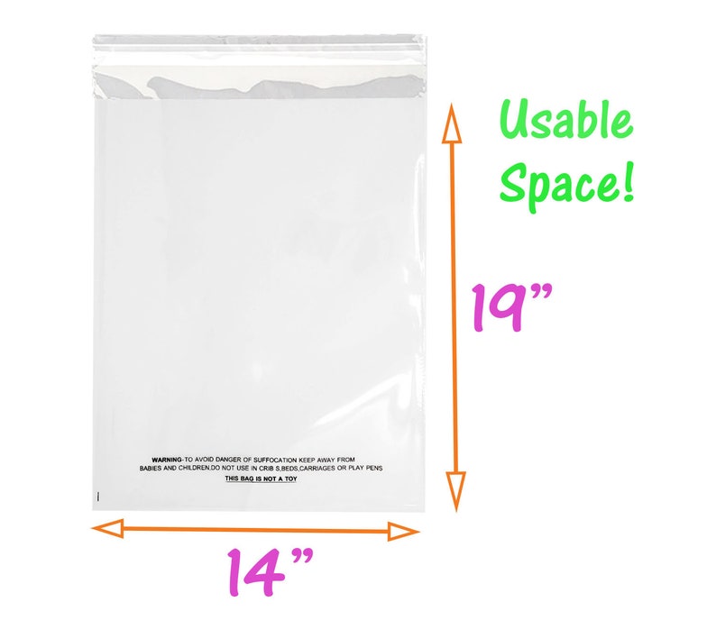 7 Sizes Crystal Clear Self Seal Transparent Plastic Cellophane Poly Bags, Cookies, Candy, Gifts, Merchandise, Tshirts, Storage Bags 1.5 Mil image 4