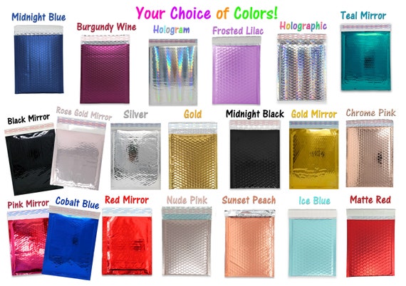 6x10 Colored Poly Bubble Mailers, Pink,Teal,Purple Shipping Mailing  Envelopes!