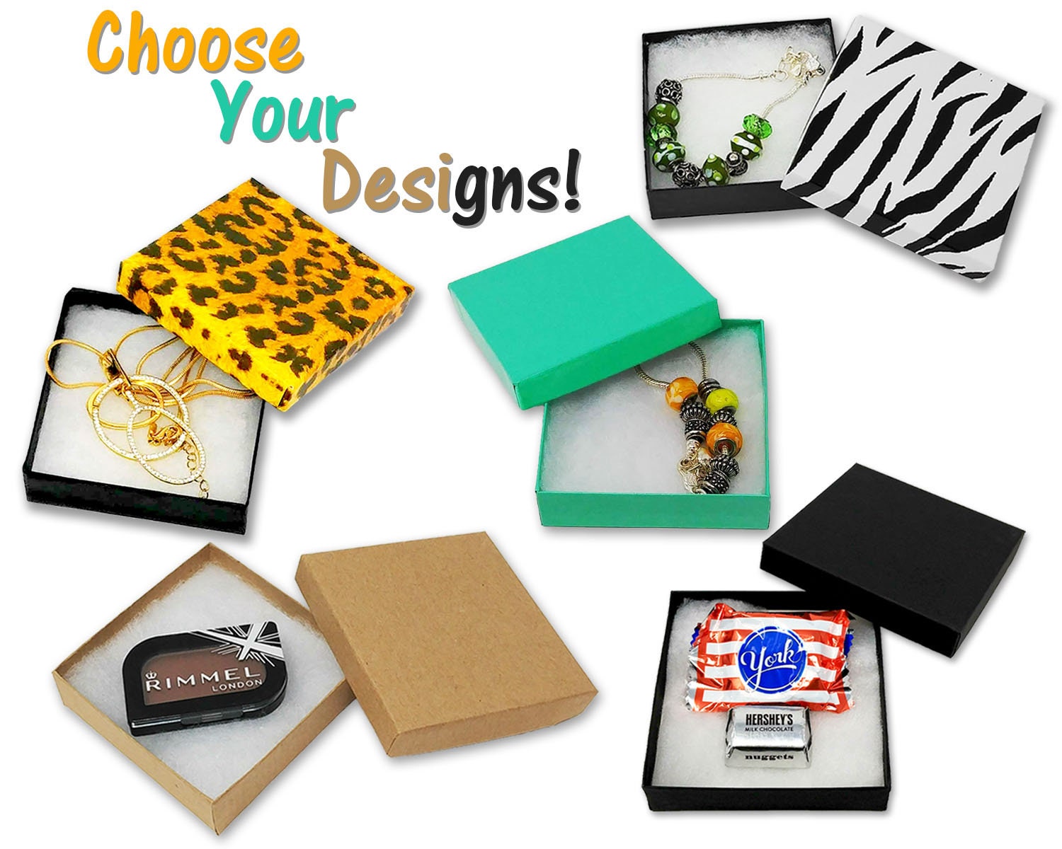 20 Pack 3.5x3.5x1 Cotton Filled Jewelry Gift Boxes Etsy