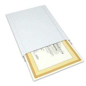 20 Pack 9x11.5 « Stay Flat Mailers, Quality White Rigid Mailers, 8x10 Photo Flats, New Self Seal Tear Tab Kraft Cardboard Certificate Mailers