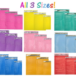 6x10 Colored Poly Bubble Mailers, Pink,Teal,Purple Shipping Mailing  Envelopes!