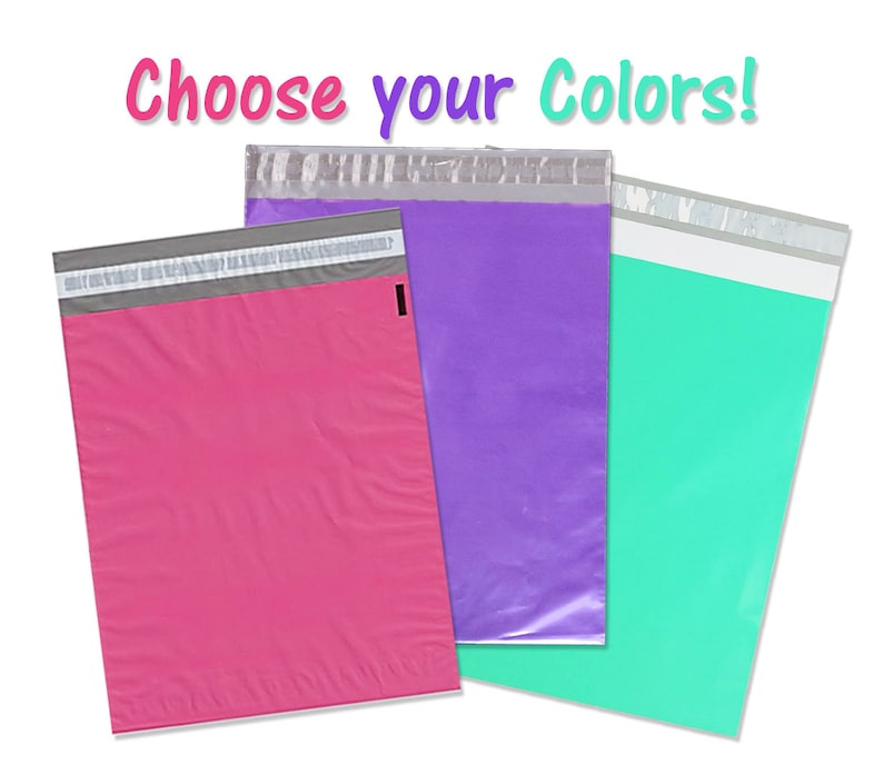 12x15.5 Shipping Bags 100 Pack 12x15.5 Poly Mailers Self Sealing Adhesive USPS Approved with Inner lining Pink Purple /& Sea Green Teal