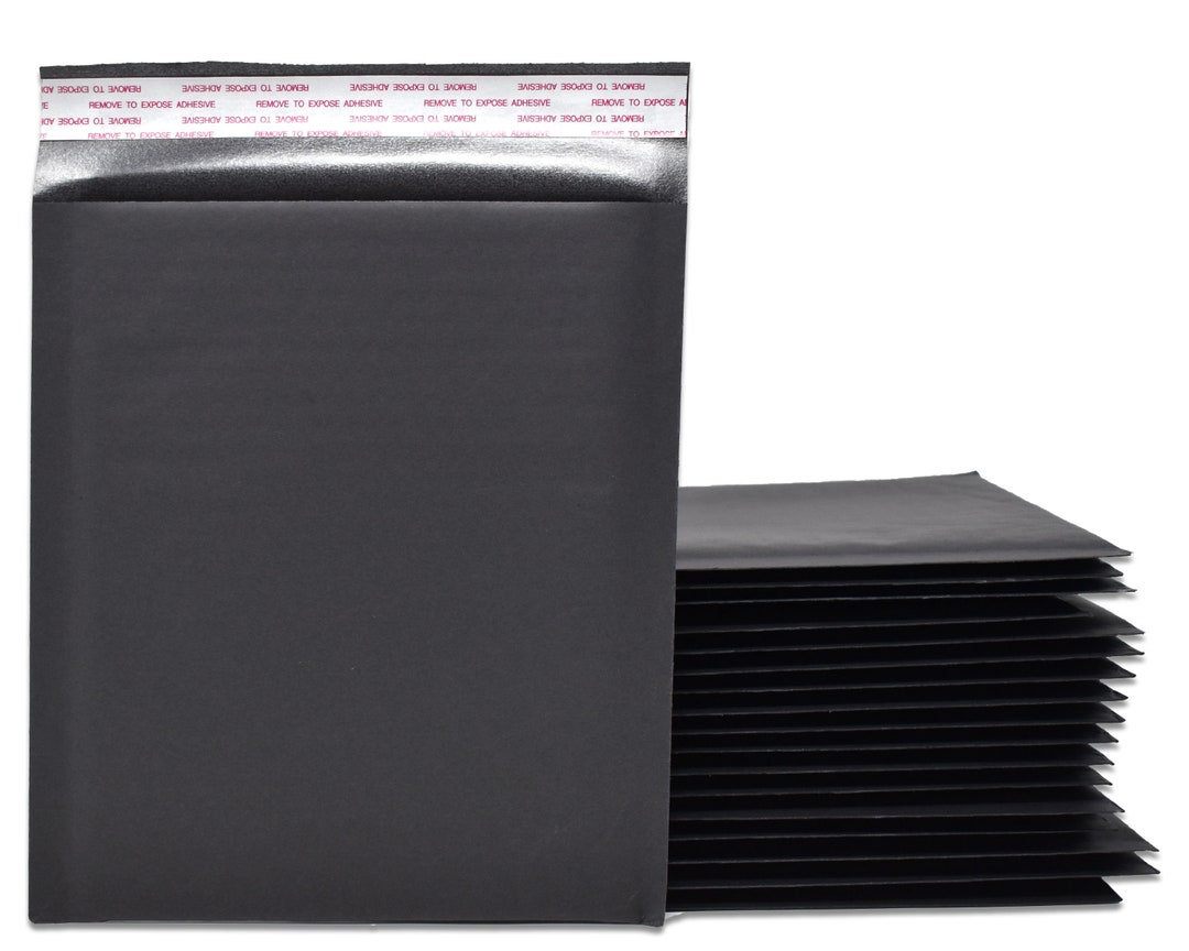 6x10 Black Matte Kraft Bubble Mailers, Padded Quality Envelope Mailers
