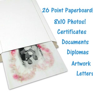 100 Pack 9x 11.5 "rester plat mailers, qualité blanc expéditeurs rigides, 8 x 10 photo Flats, nouvelle auto sceau déchirure onglet Kraft carton certificat Mailer