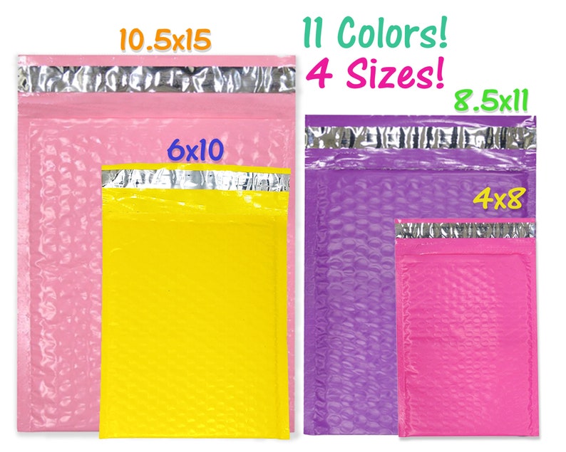 10x15 Large Clothing Poly Bubble Mailers Pink Purple Teal Etsy