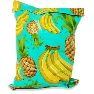 Petrol Ananas Banane tropischen Thema Poly Mailer, 10 x 13" Mailer, selbst Siegel, kosmetische Kleidung benutzerdefinierte flache Versand Umschlag Taschen