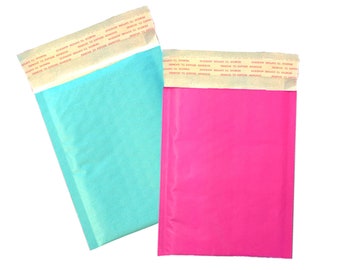 25 Pack Colorful 6x10" Pink and Aqua Teal Kraft Bubble Mailers! Top Quality Padded Envelopes, Cushioned Peel n Seal Shipping Mail Bags