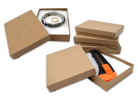 Kraft cotton filled jewelry boxes deals