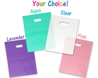50 Pack 9x 12 Aqua Lavender Chocolate Clear Frosted Plastic