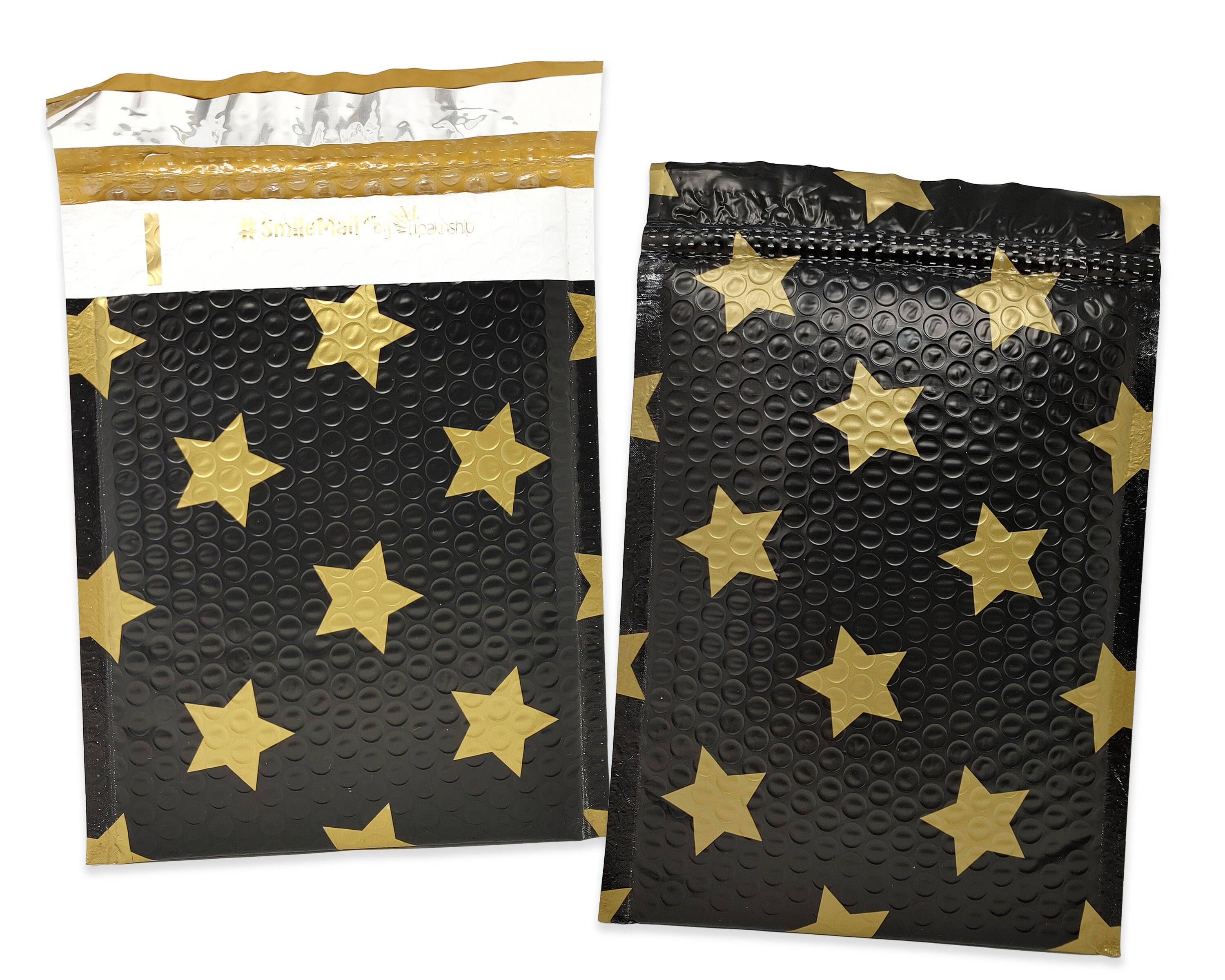 6x10 Black W/ Gold Stars Poly Bubble Mailers Padded Etsy