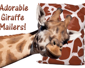 Adorable! Giraffe Print 10x13 inch Poly Mailers, Spotted Designer Self Seal Shipping Mailing Business USPS, UPS, FEDEX Approved Mail bags