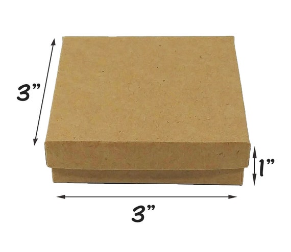 Cardboard Jewelry Boxes 10 Pack - 3.5X3.5X1 Bulk Cotton Filled Small  Gift Box