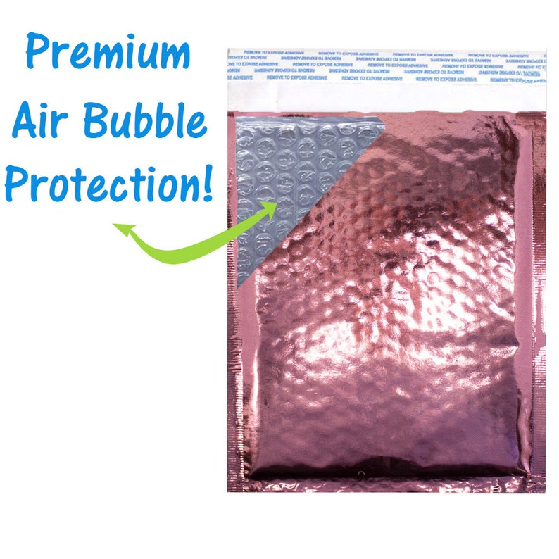 70 Pack 8x12 Pink and Hologram Metallic Bubble Mailers Etsy