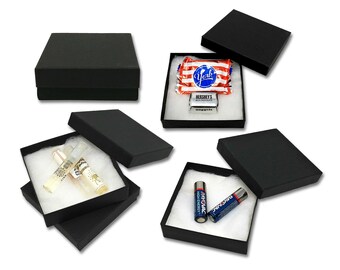 present presentation box 20 Pack Matte Black 3.5x3.5x1 Cotton Filled Jewelry Boxes, Presentation Boxes, Gift, Retail, Recycled Paper Kraft Eco Freindly U.S.A MADE!