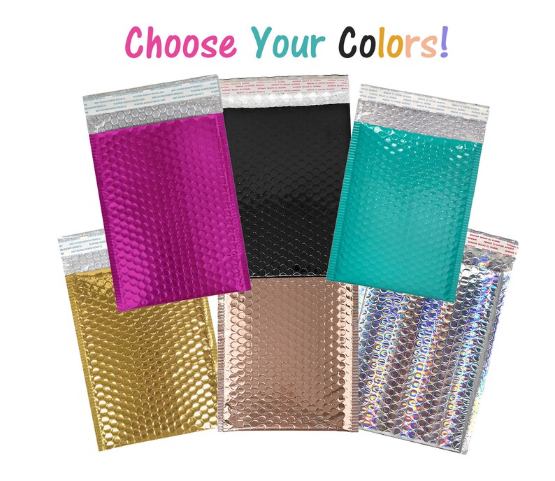100 Pack Your Choice Heavy Duty Metallic Bubble Mailers 6x10 Etsy